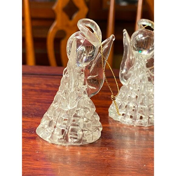 VTG Hong Kong Set of 4 Plastic "crystal" Angel Christmas Ornaments 2.5 in tall - Picture 14 of 14
